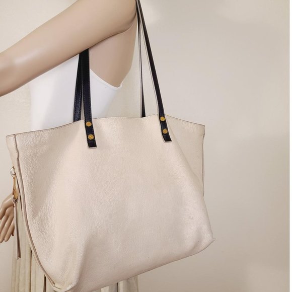 CHLOE Shoulder Bag Cream Beige Leather Tote - Picture 1 of 12